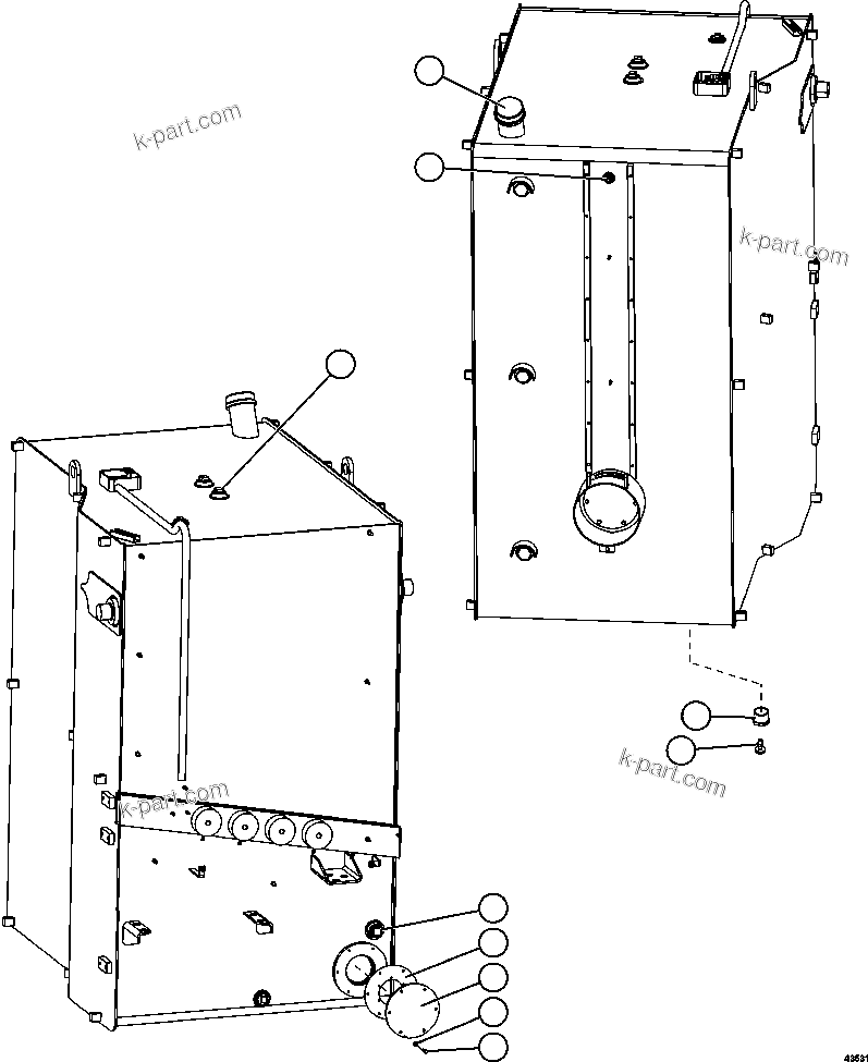 Komatsu parts book diagram for AFE57-GU 830E-1AC S/N A40884 - A40887 & A40895 - A40899  MANTOS BLANCOS: FUEL TANK