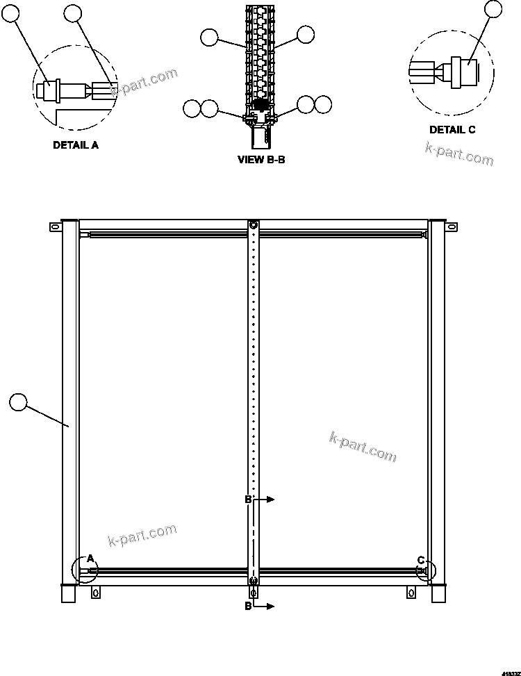 Komatsu parts book diagram for AFE57-GU 830E-1AC S/N A40884 - A40887 & A40895 - A40899  MANTOS BLANCOS: FUEL COOLER