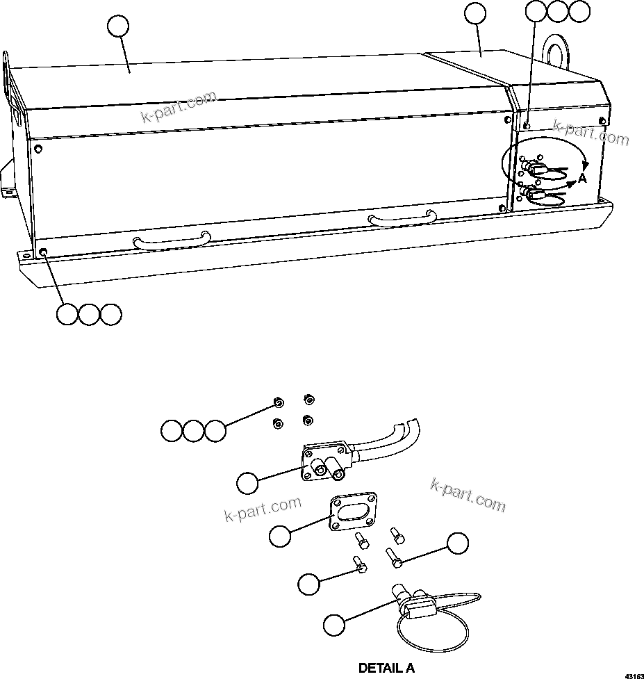 Komatsu parts book diagram for AFE57-GU 830E-1AC S/N A40884 - A40887 & A40895 - A40899  MANTOS BLANCOS: BATTERY BOX    1/6