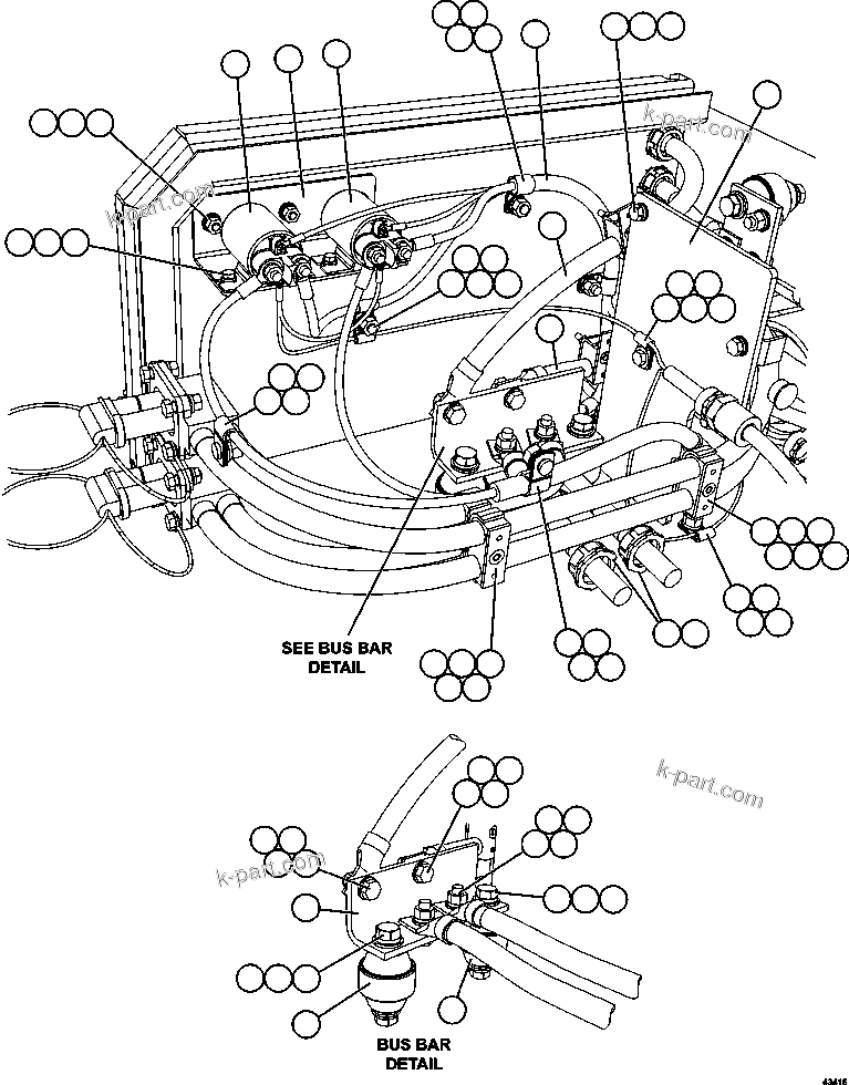 Komatsu parts book diagram for AFE57-GU 830E-1AC S/N A40884 - A40887 & A40895 - A40899  MANTOS BLANCOS: BATTERY BOX    5/6
