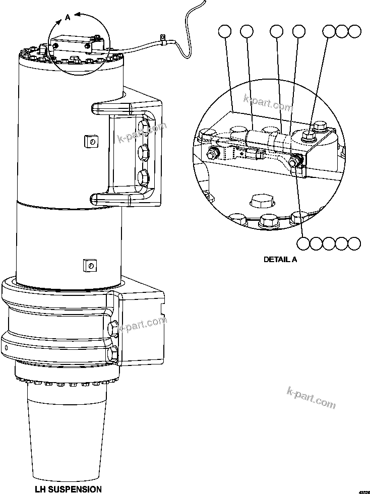 Komatsu parts book diagram for AFE57-GU 830E-1AC S/N A40884 - A40887 & A40895 - A40899  MANTOS BLANCOS: PAYLOAD METER III - FRONT SUSPENSIONS