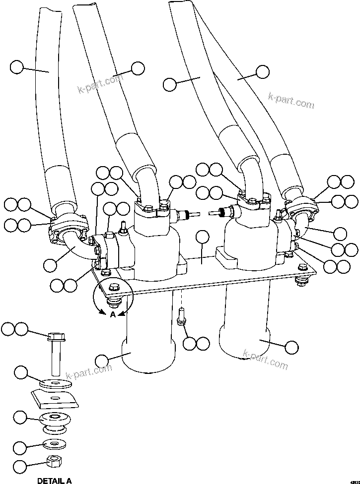 Komatsu parts book diagram for AFE57-GU 830E-1AC S/N A40884 - A40887 & A40895 - A40899  MANTOS BLANCOS: HOIST FILTER INSTALLATION