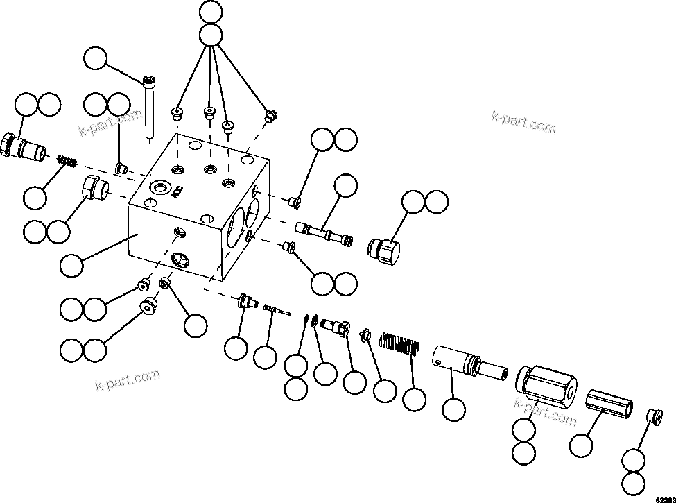 Komatsu parts book diagram for AFE57-GU 830E-1AC S/N A40884 - A40887 & A40895 - A40899  MANTOS BLANCOS: CONTROL ASSEMBLY     58B-98-00370