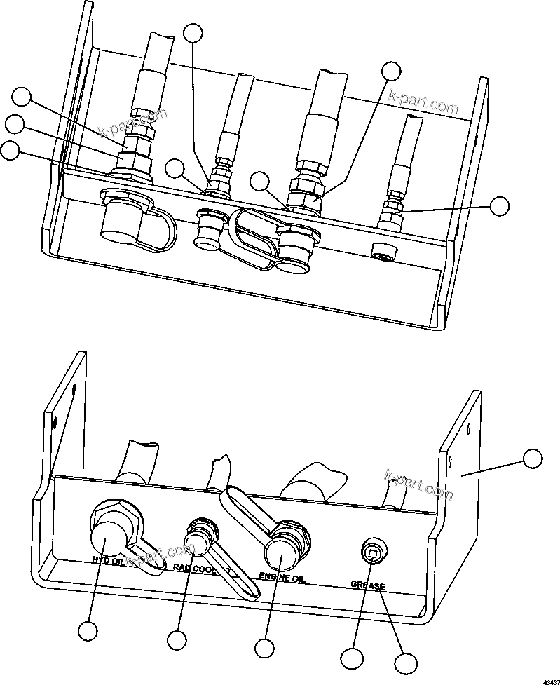 Komatsu parts book diagram for AFE57-GU 830E-1AC S/N A40884 - A40887 & A40895 - A40899  MANTOS BLANCOS: SERVICE CENTER - FILL STATION