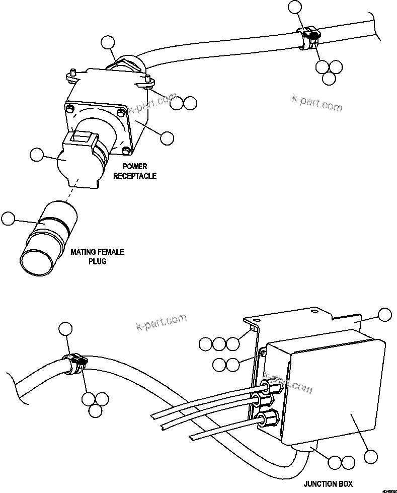 Komatsu parts book diagram for AFE57-GU 830E-1AC S/N A40884 - A40887 & A40895 - A40899  MANTOS BLANCOS: HOT START SYSTEM - POWER
