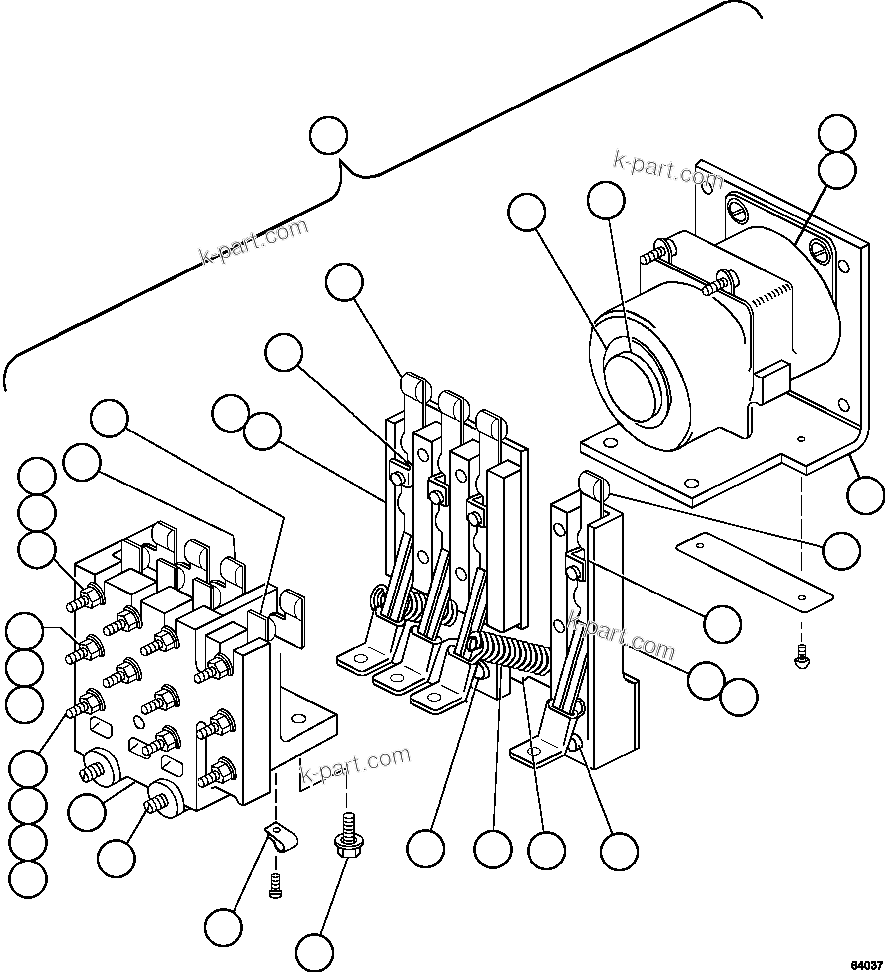 Komatsu parts book diagram for AFE57-GU 830E-1AC S/N A40884 - A40887 & A40895 - A40899  MANTOS BLANCOS: RELAY - CPR & GFR        VG7043
