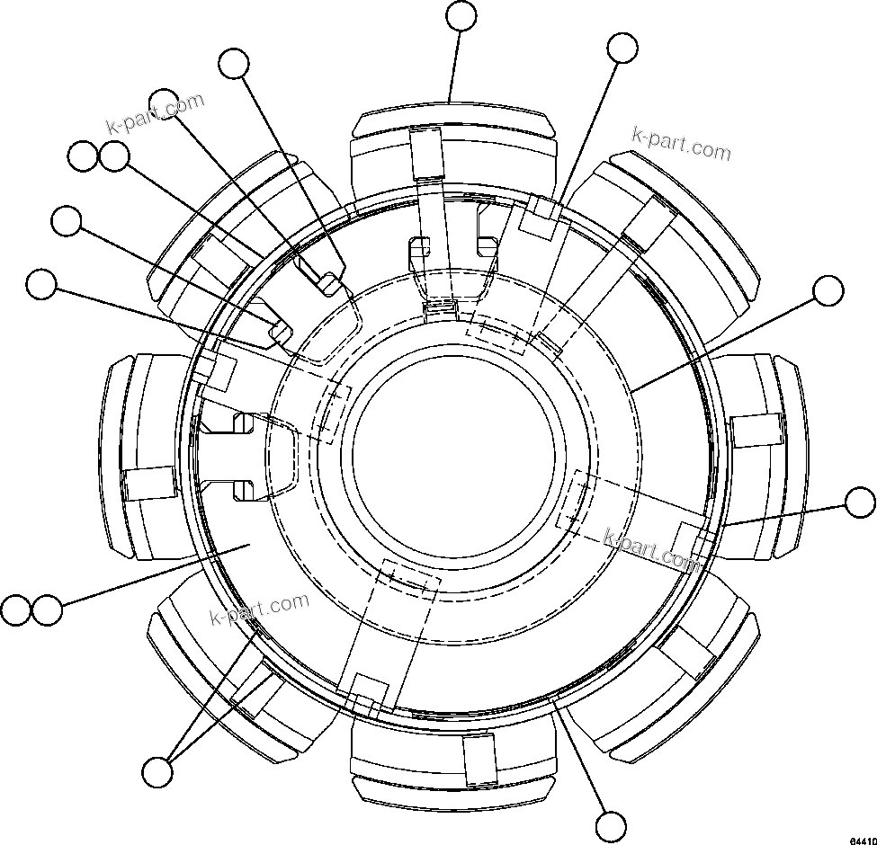 Komatsu parts book diagram for AFE57-GU 830E-1AC S/N A40884 - A40887 & A40895 - A40899  MANTOS BLANCOS: ALTERNATOR - ROTOR ASSEMBLY        58E-06-03060