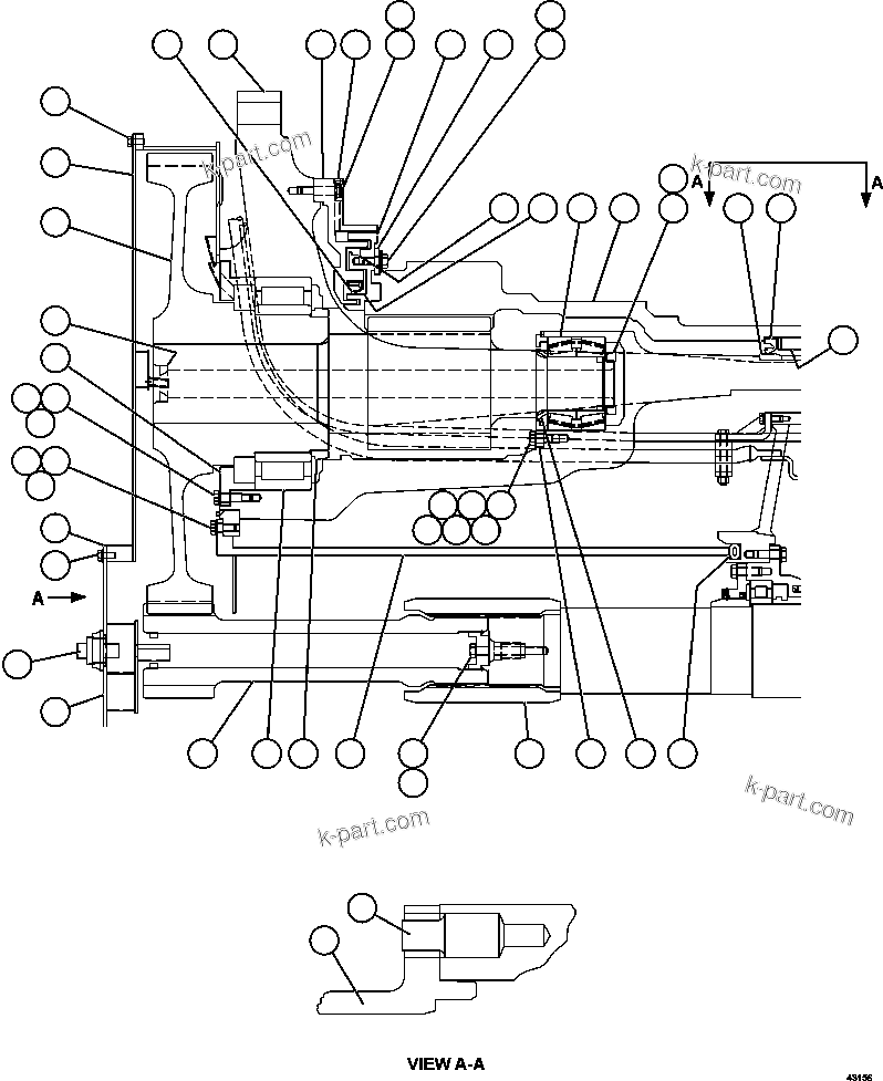 Komatsu parts book diagram for AFE57-GU 830E-1AC S/N A40884 - A40887 & A40895 - A40899  MANTOS BLANCOS: WHEEL MOTOR  1/8   PC3159