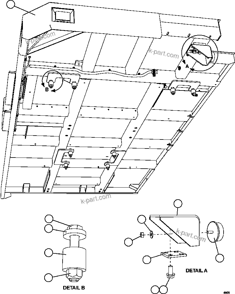 Komatsu parts book diagram for AFE57-GV 830E-1AC S/N A40890 & A40900  TECK CMO: RH DECK INSTALLATION