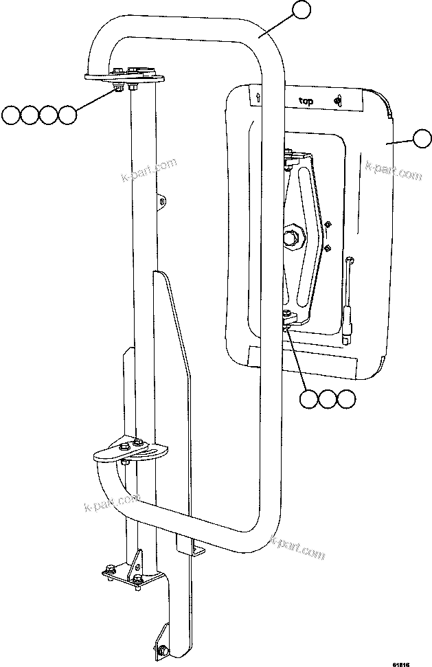Komatsu parts book diagram for AFE57-GV 830E-1AC S/N A40890 & A40900  TECK CMO: LH MIRROR INSTALLATION