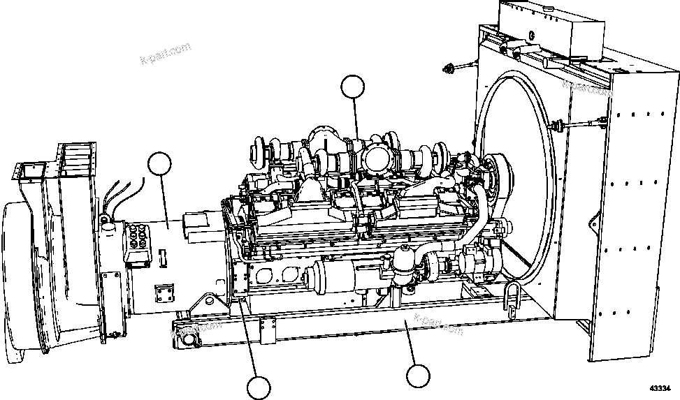Komatsu parts book diagram for AFE57-GV 830E-1AC S/N A40890 & A40900  TECK CMO: POWERTRAIN INSTALLATION