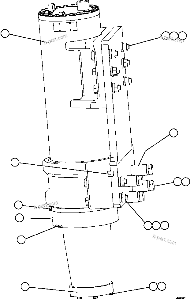 Komatsu parts book diagram for AFE57-GV 830E-1AC S/N A40890 & A40900  TECK CMO: FRONT SUSPENSION INSTALLATION