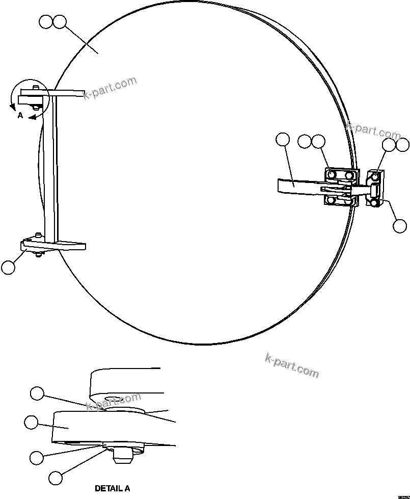 Komatsu parts book diagram for AFE57-GV 830E-1AC S/N A40890 & A40900  TECK CMO: REAR HATCH COVER INSTALLATION