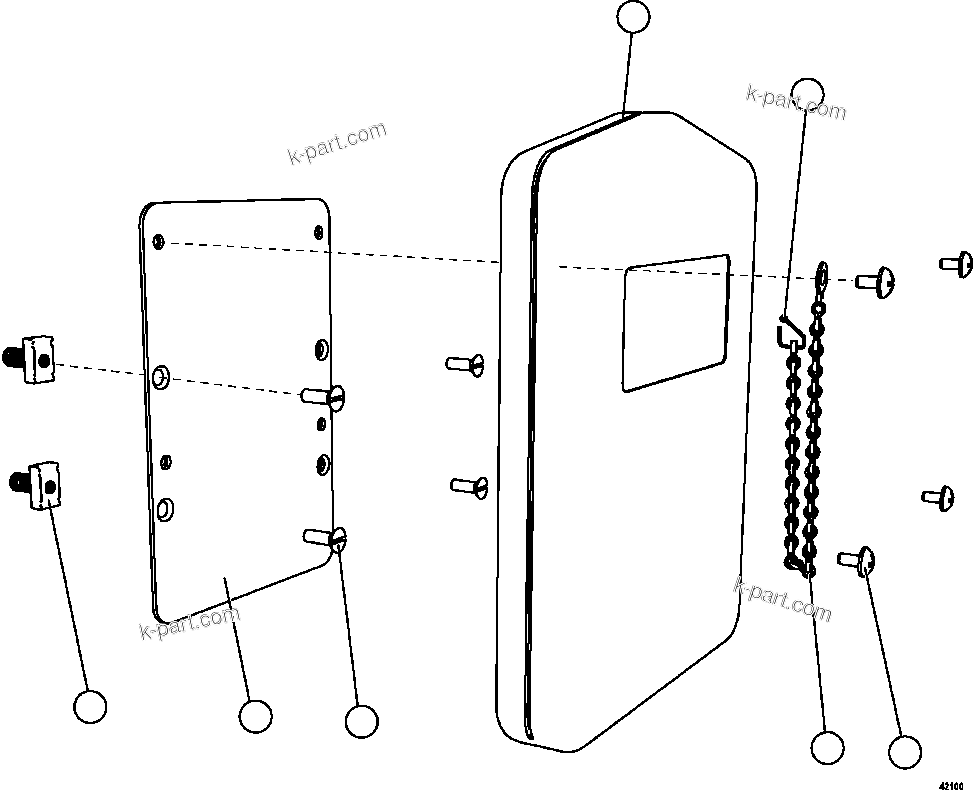 Komatsu parts book diagram for AFE57-GV 830E-1AC S/N A40890 & A40900  TECK CMO: MANUAL HOLDER