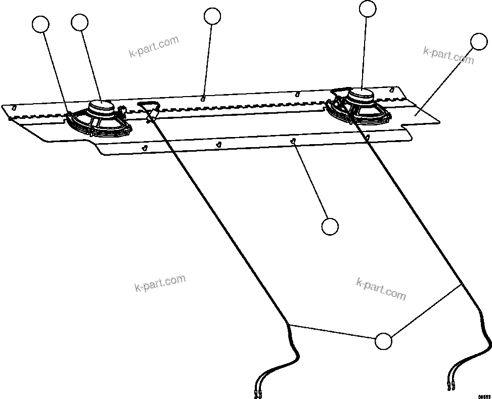 Komatsu parts book diagram for AFE57-GV 830E-1AC S/N A40890 & A40900  TECK CMO: REAR SPEAKER INSTALLATION