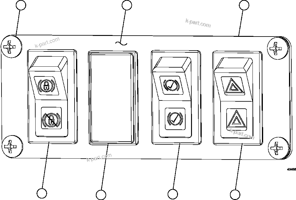 Komatsu parts book diagram for AFE57-GV 830E-1AC S/N A40890 & A40900  TECK CMO: UPPER RH DASH MODULE          XB8077
