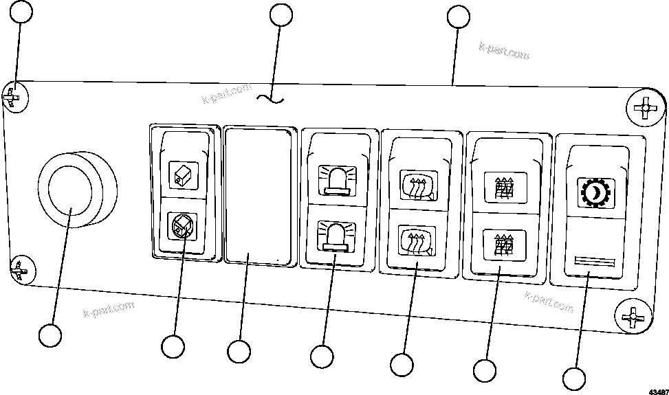 Komatsu parts book diagram for AFE57-GV 830E-1AC S/N A40890 & A40900  TECK CMO: LOWER RH DASH MODULE