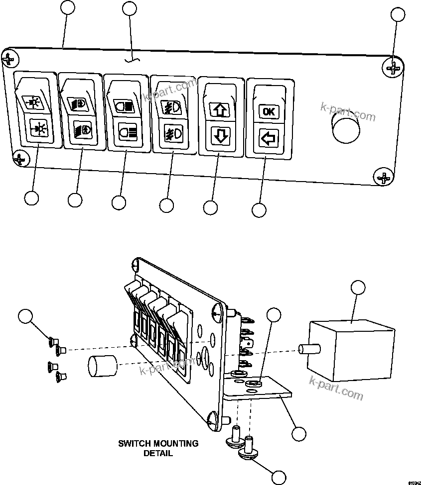 Komatsu parts book diagram for AFE57-GV 830E-1AC S/N A40890 & A40900  TECK CMO: LOWER LH DASH MODULE