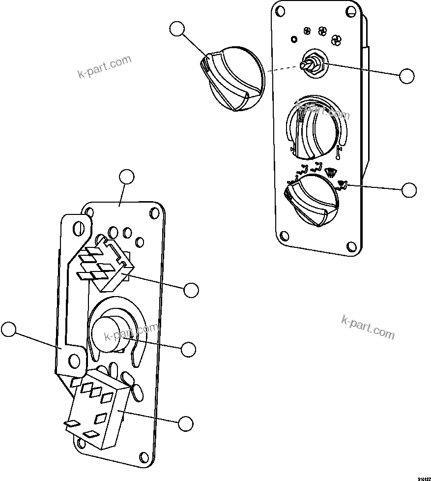 Komatsu parts book diagram for AFE57-GV 830E-1AC S/N A40890 & A40900  TECK CMO: CONTROL PANEL SWITCH        EL5676