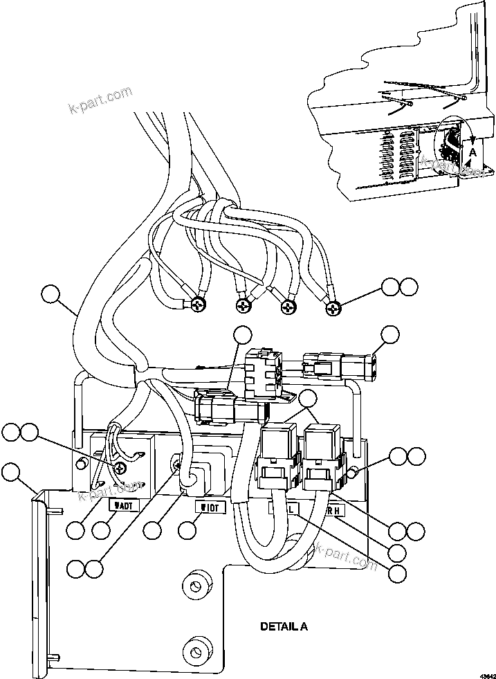 Komatsu parts book diagram for AFE57-GV 830E-1AC S/N A40890 & A40900  TECK CMO: WIPER/WASHER TIMER DELAY MODULES