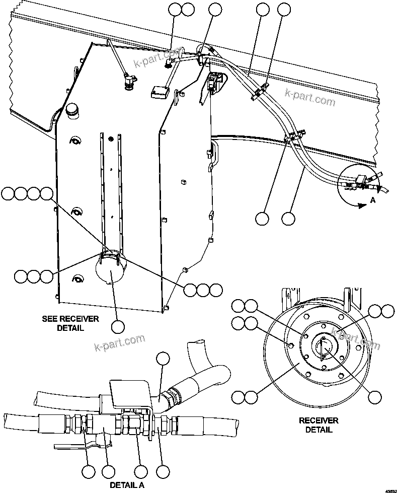 Komatsu parts book diagram for AFE57-GV 830E-1AC S/N A40890 & A40900  TECK CMO: FUEL SYSTEM PIPING   1/3