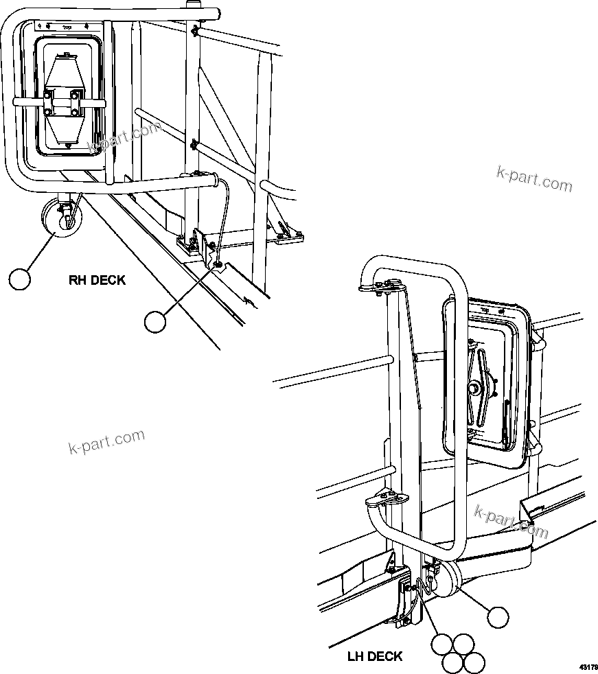 Komatsu parts book diagram for AFE57-GV 830E-1AC S/N A40890 & A40900  TECK CMO: MIRROR MOUNTED BACKUP LIGHTS