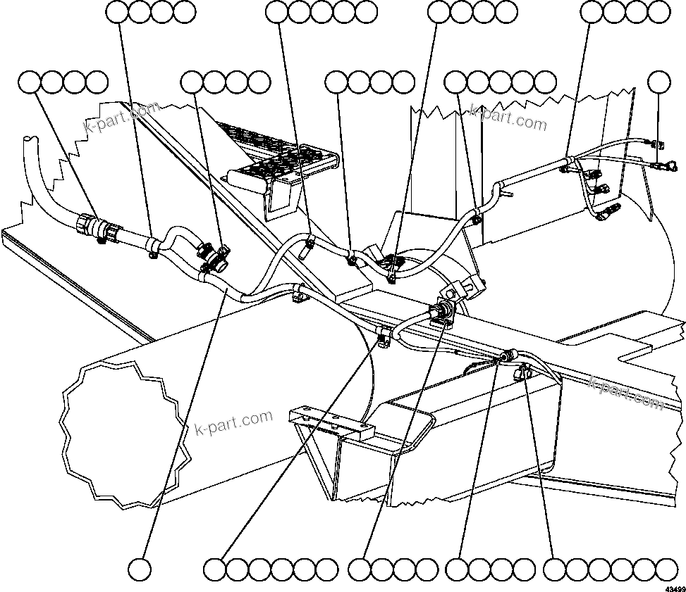 Komatsu parts book diagram for AFE57-GV 830E-1AC S/N A40890 & A40900  TECK CMO: LH FRAME RAIL WIRING  1/2