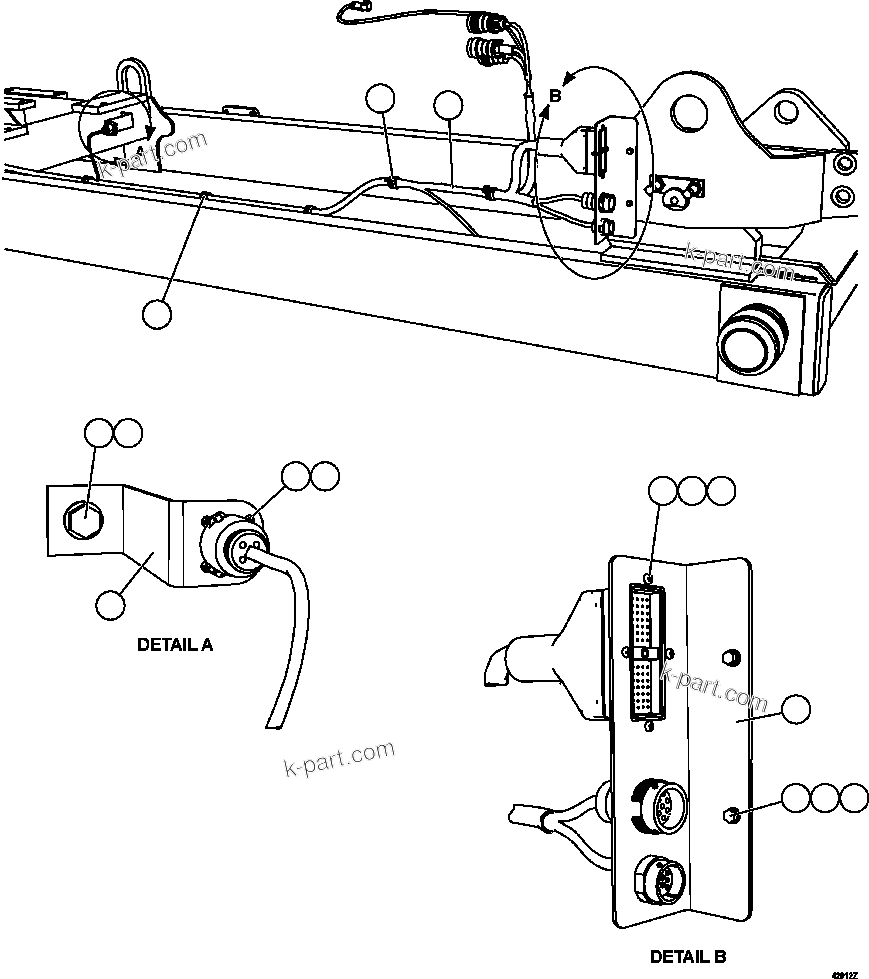 Komatsu parts book diagram for AFE57-GV 830E-1AC S/N A40890 & A40900  TECK CMO: ENGINE DIAGNOSTIC PORTS