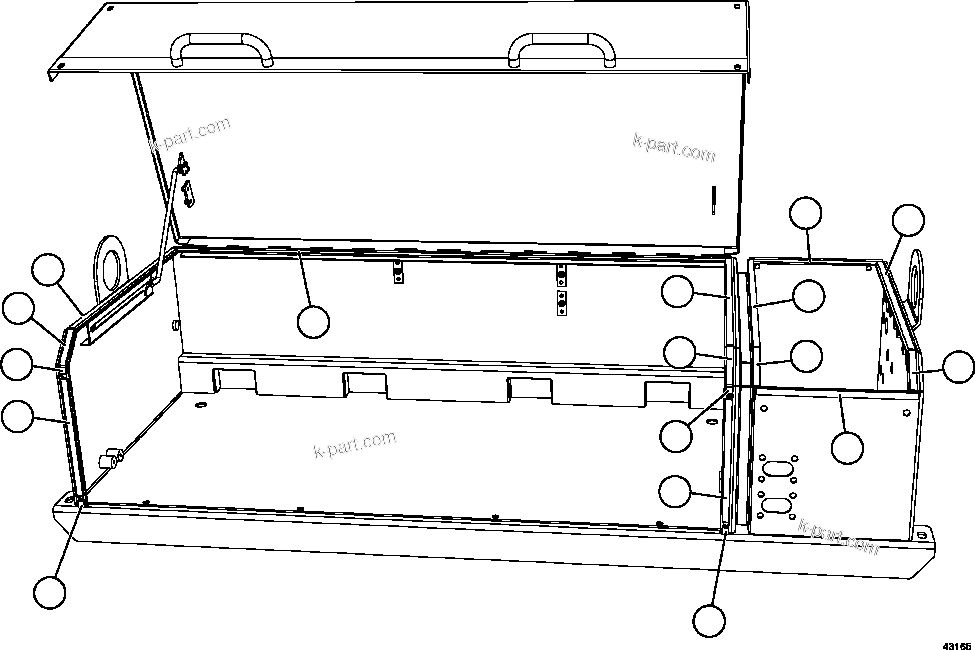 Komatsu parts book diagram for AFE57-GV 830E-1AC S/N A40890 & A40900  TECK CMO: BATTERY BOX    3/6