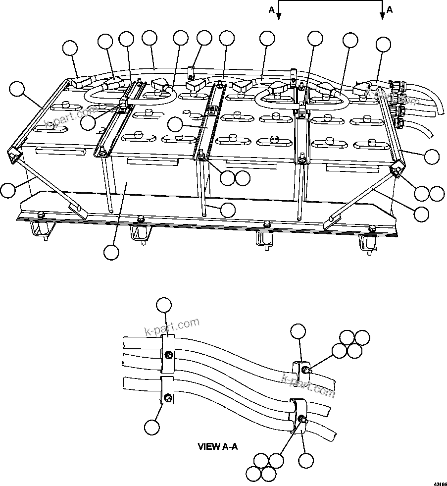 Komatsu parts book diagram for AFE57-GV 830E-1AC S/N A40890 & A40900  TECK CMO: BATTERY BOX    4/6