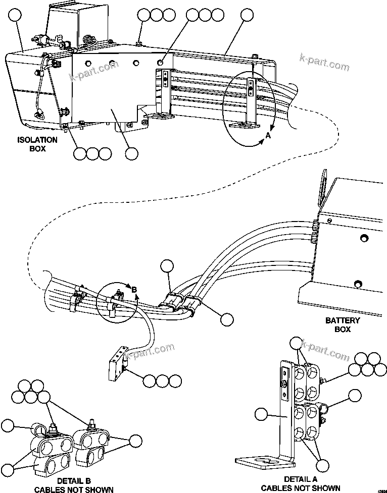 Komatsu parts book diagram for AFE57-GV 830E-1AC S/N A40890 & A40900  TECK CMO: BATTERY BOX WIRING   1/2
