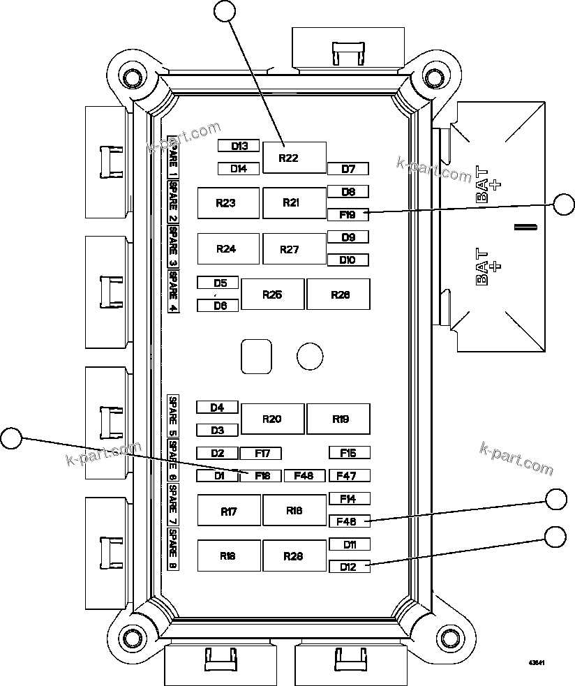 Komatsu parts book diagram for AFE57-GV 830E-1AC S/N A40890 & A40900  TECK CMO: VEHICLE ELECTRICAL CENTER VEC-90   58E-06-02050