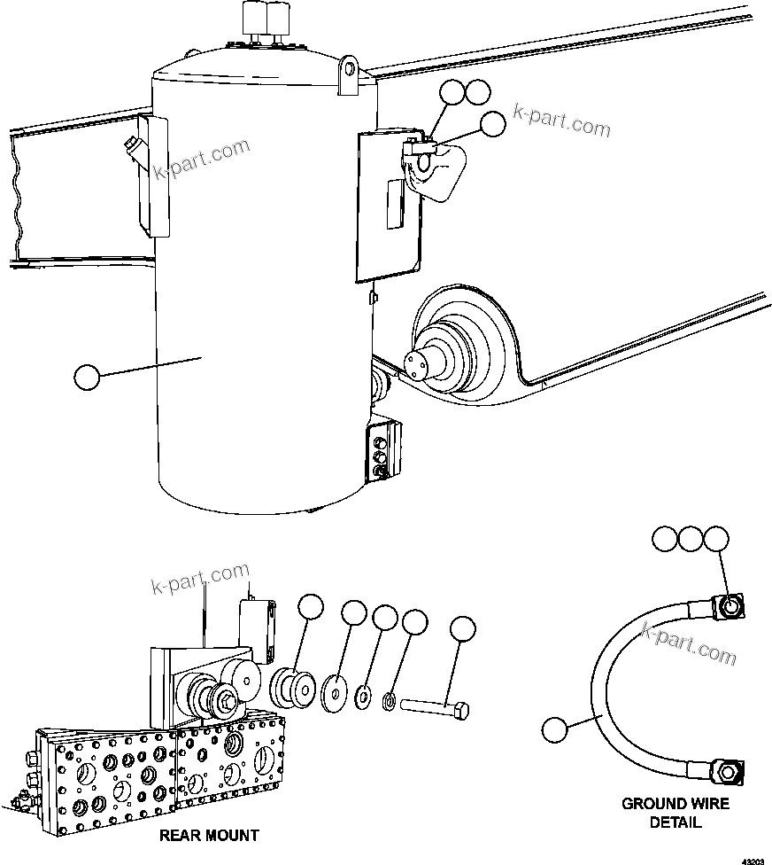 Komatsu parts book diagram for AFE57-GV 830E-1AC S/N A40890 & A40900  TECK CMO: HYDRAULIC TANK INSTALLATION