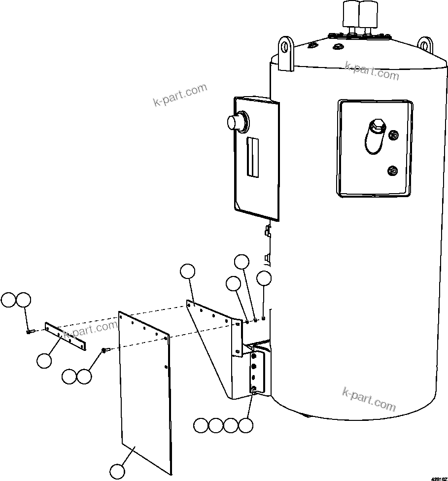 Komatsu parts book diagram for AFE57-GV 830E-1AC S/N A40890 & A40900  TECK CMO: HYDRAULIC TANK MUD FLAP