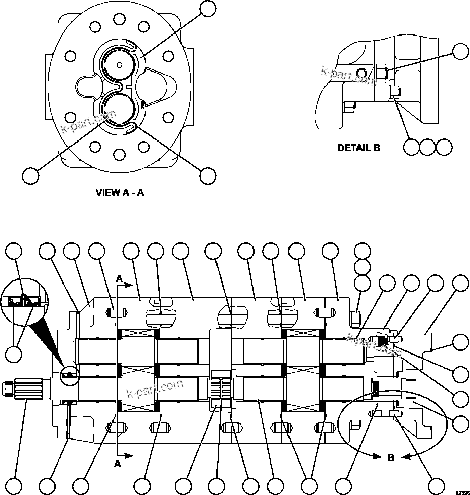 Komatsu parts book diagram for AFE57-GV 830E-1AC S/N A40890 & A40900  TECK CMO: HOIST PUMP ASSEMBLY               PB8761