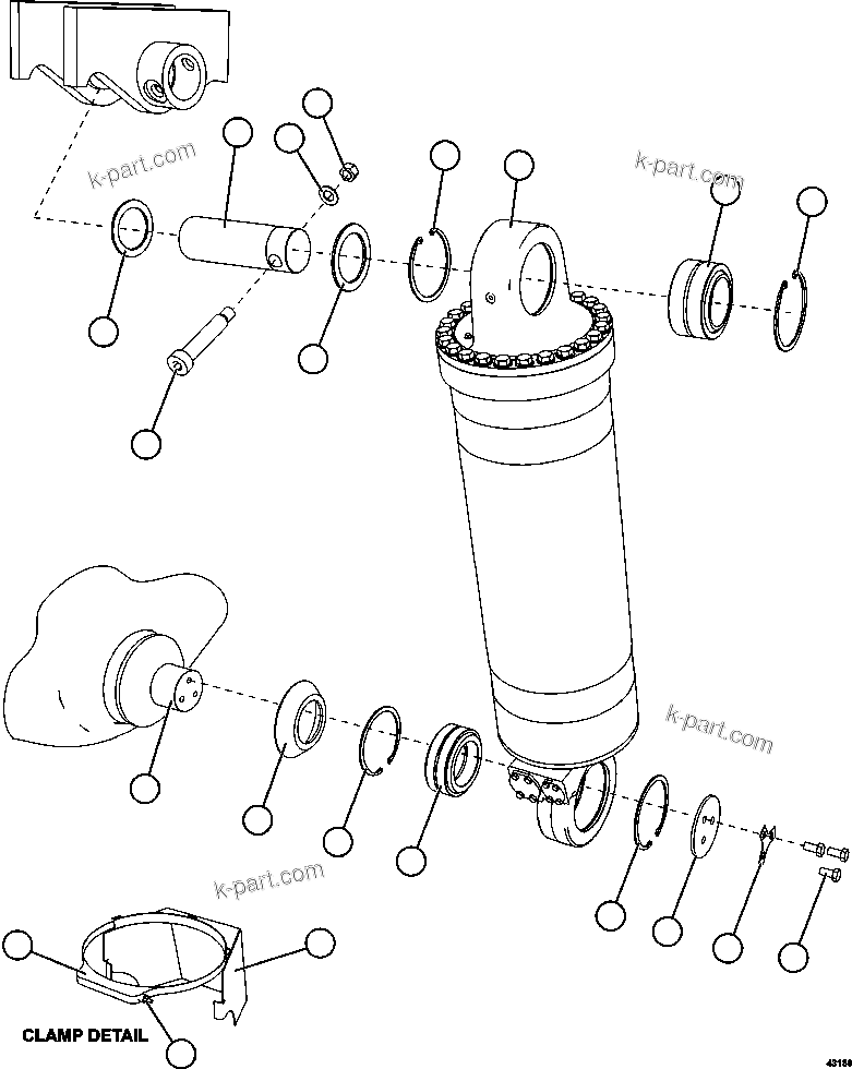 Komatsu parts book diagram for AFE57-GV 830E-1AC S/N A40890 & A40900  TECK CMO: HOIST CYLINDER INSTALLATION