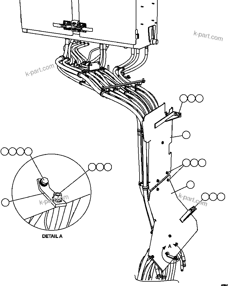 Komatsu parts book diagram for AFE57-GV 830E-1AC S/N A40890 & A40900  TECK CMO: BRAKE PIPING   1/4