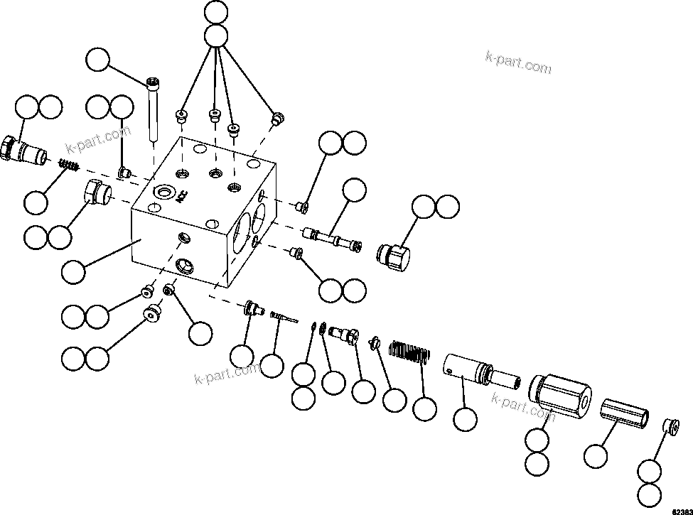 Komatsu parts book diagram for AFE57-GV 830E-1AC S/N A40890 & A40900  TECK CMO: CONTROL ASSEMBLY     58B-98-00370