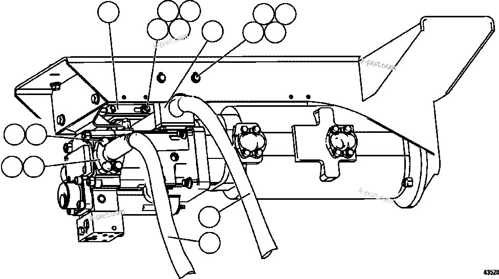 Komatsu parts book diagram for AFE57-GV 830E-1AC S/N A40890 & A40900  TECK CMO: STEERING PUMP PIPING   2/2