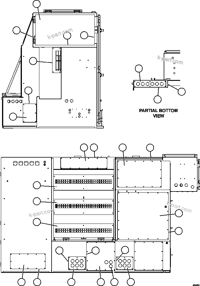 Komatsu parts book diagram for AFE57-GV 830E-1AC S/N A40890 & A40900  TECK CMO: DOORS AND COVERS  2/2