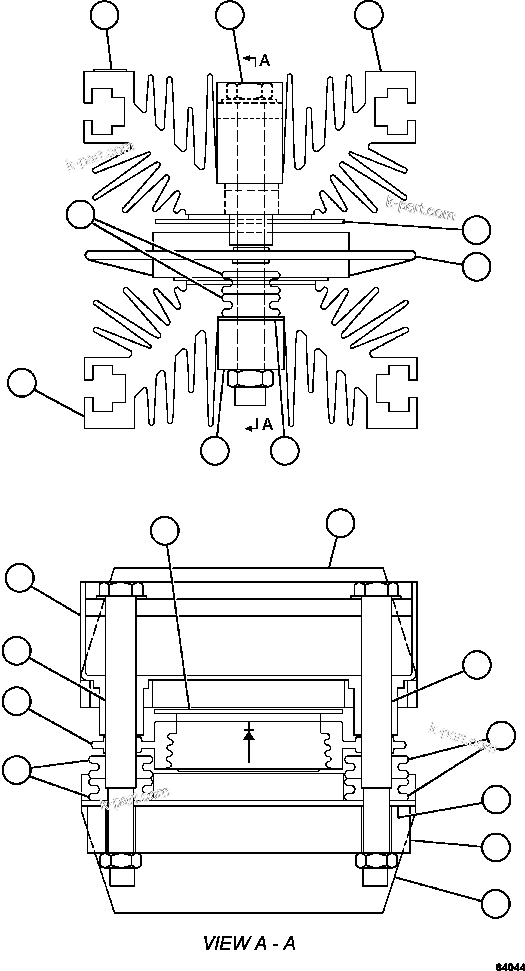 Komatsu parts book diagram for AFE57-GV 830E-1AC S/N A40890 & A40900  TECK CMO: DIODE/HEAT SINK ASSEMBLY          GE0558