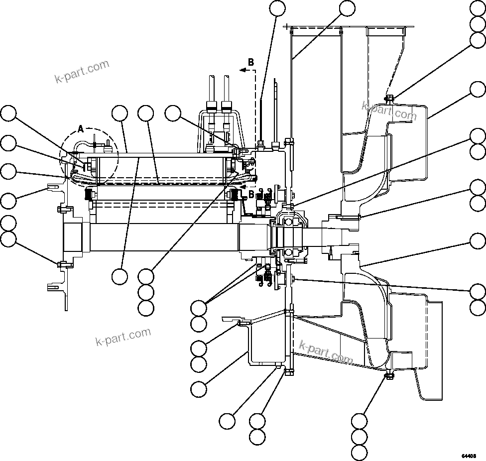 Komatsu parts book diagram for AFE57-GV 830E-1AC S/N A40890 & A40900  TECK CMO: ALTERNATOR - ENGINE MOUNT   1/2