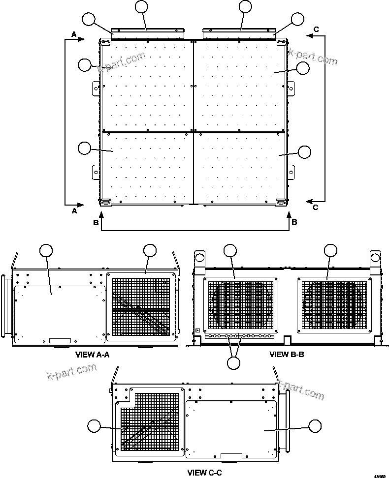 Komatsu parts book diagram for AFE57-GV 830E-1AC S/N A40890 & A40900  TECK CMO: RETARDING GRID  1/6   58E-06-00001