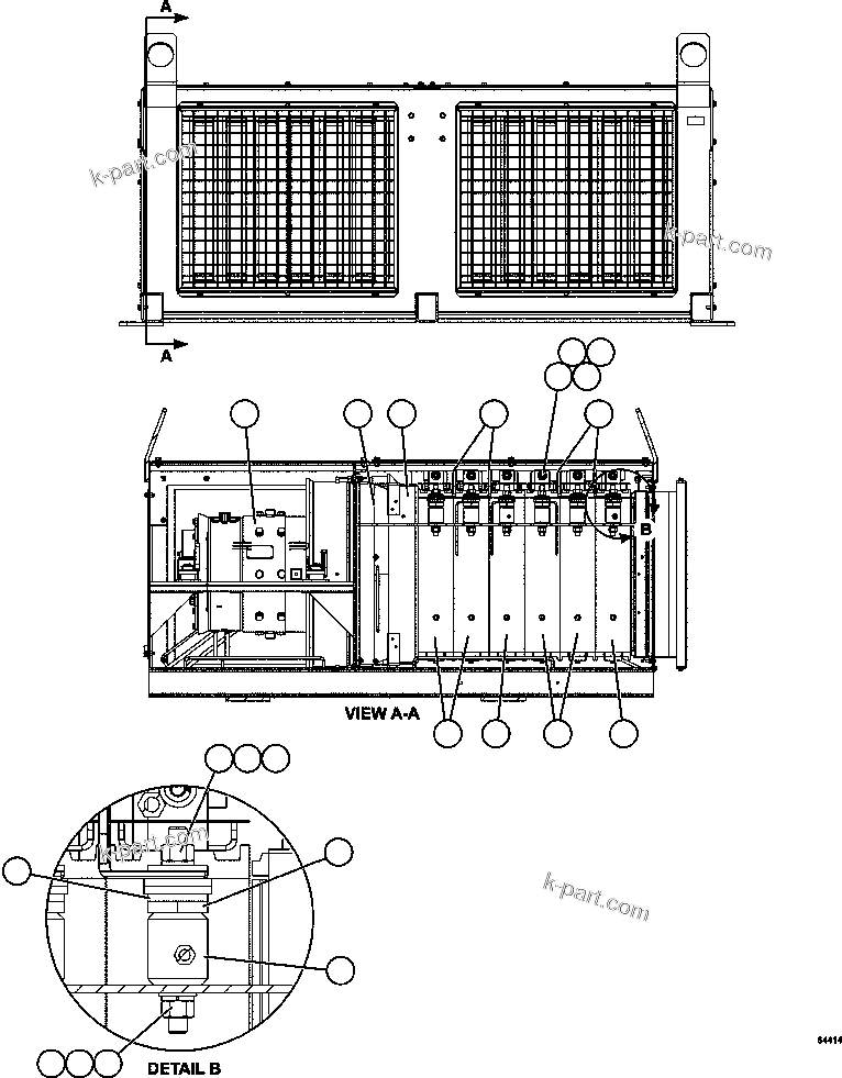 Komatsu parts book diagram for AFE57-GV 830E-1AC S/N A40890 & A40900  TECK CMO: RETARDING GRID  5/6   58E-06-00001