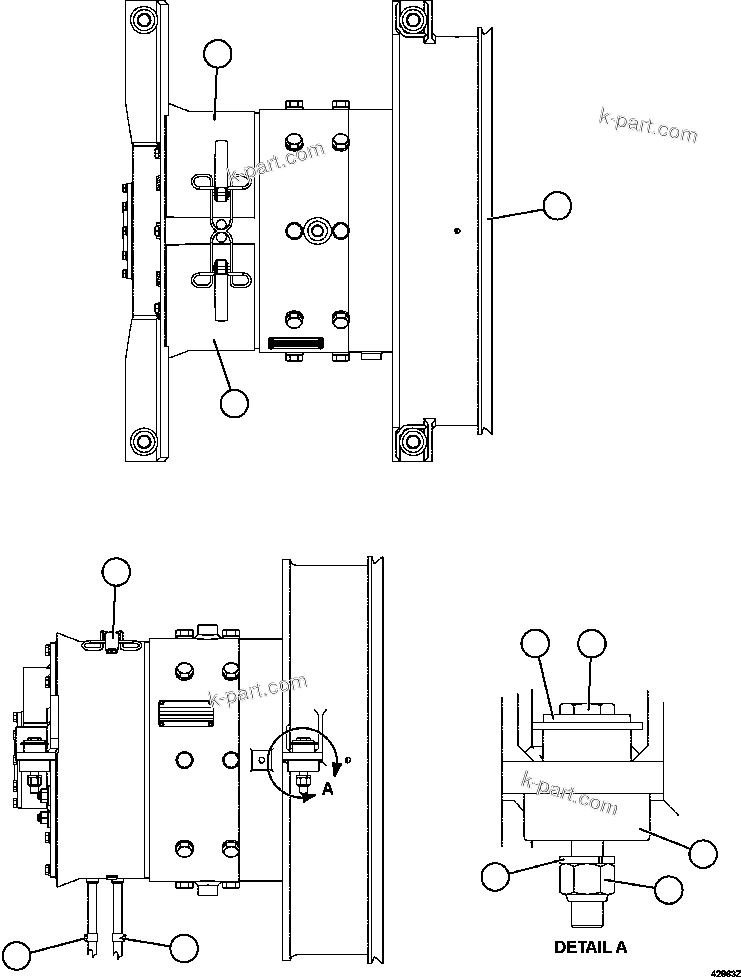 Komatsu parts book diagram for AFE57-GV 830E-1AC S/N A40890 & A40900  TECK CMO: RETARDING GRID BLOWER MOTOR  1/5    XA4558