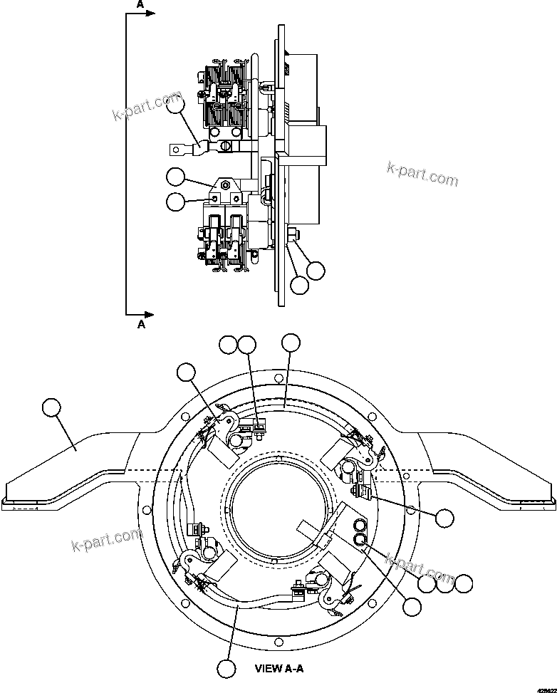 Komatsu parts book diagram for AFE57-GV 830E-1AC S/N A40890 & A40900  TECK CMO: RETARDING GRID BLOWER MOTOR  4/5    XA4558