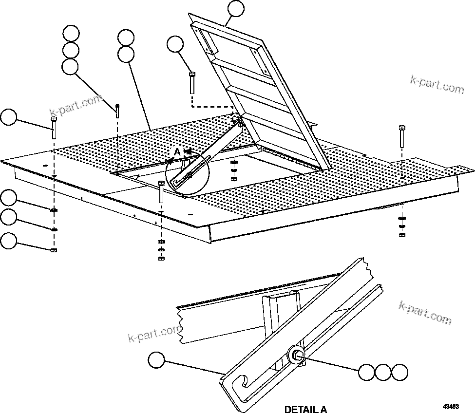 Komatsu parts book diagram for AFE57-HM 830E-1AC S/N A40953  UNITED TACONITE: CENTER DECK INSTALLATION