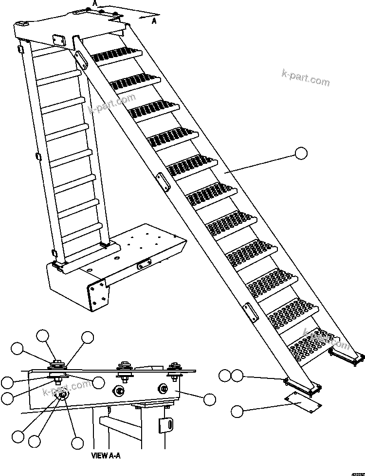 Komatsu parts book diagram for AFE57-HM 830E-1AC S/N A40953  UNITED TACONITE: DIAGONAL LADDER INSTALLATION