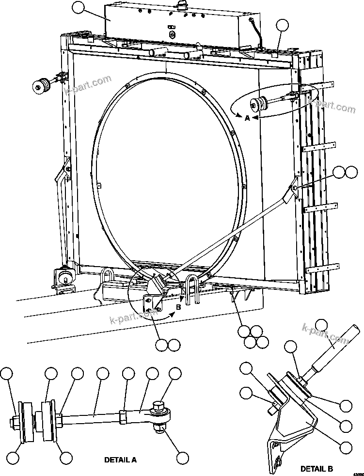 Komatsu parts book diagram for AFE57-HM 830E-1AC S/N A40953  UNITED TACONITE: RADIATOR INSTALLATION