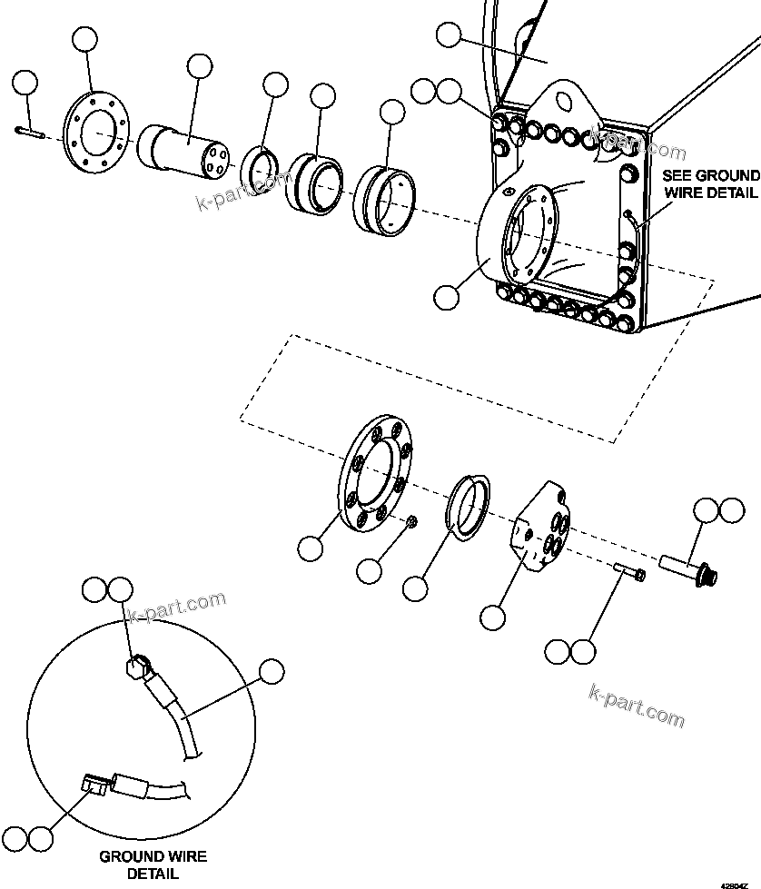 Komatsu parts book diagram for AFE57-HM 830E-1AC S/N A40953  UNITED TACONITE: AXLE HOUSING INSTALLATION